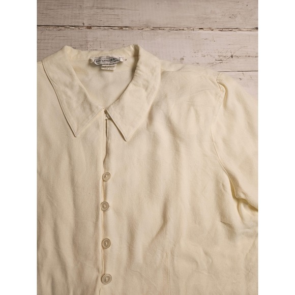 Impressions Of California Tops - Vintage Impressions of California Blouse Womens 10 Cream Button Up USA Made 90s